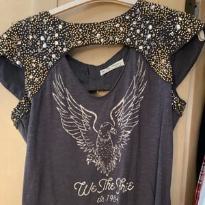 NWT FREE PEOPLE Beaded/Sequin Open Back Top XS